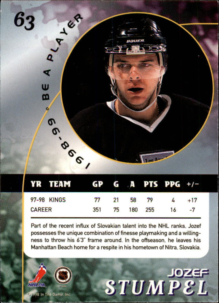 1998-99 Be A Player #63 Jozef Stumpel back image