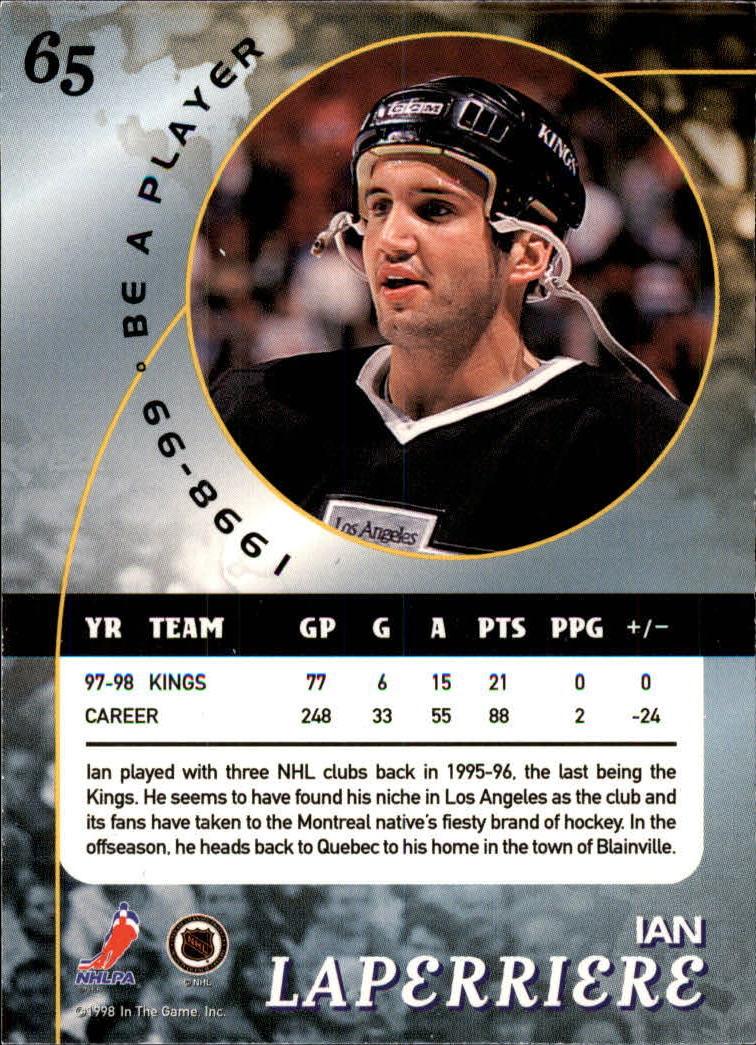 1998-99 Be A Player #65 Ian Laperriere back image