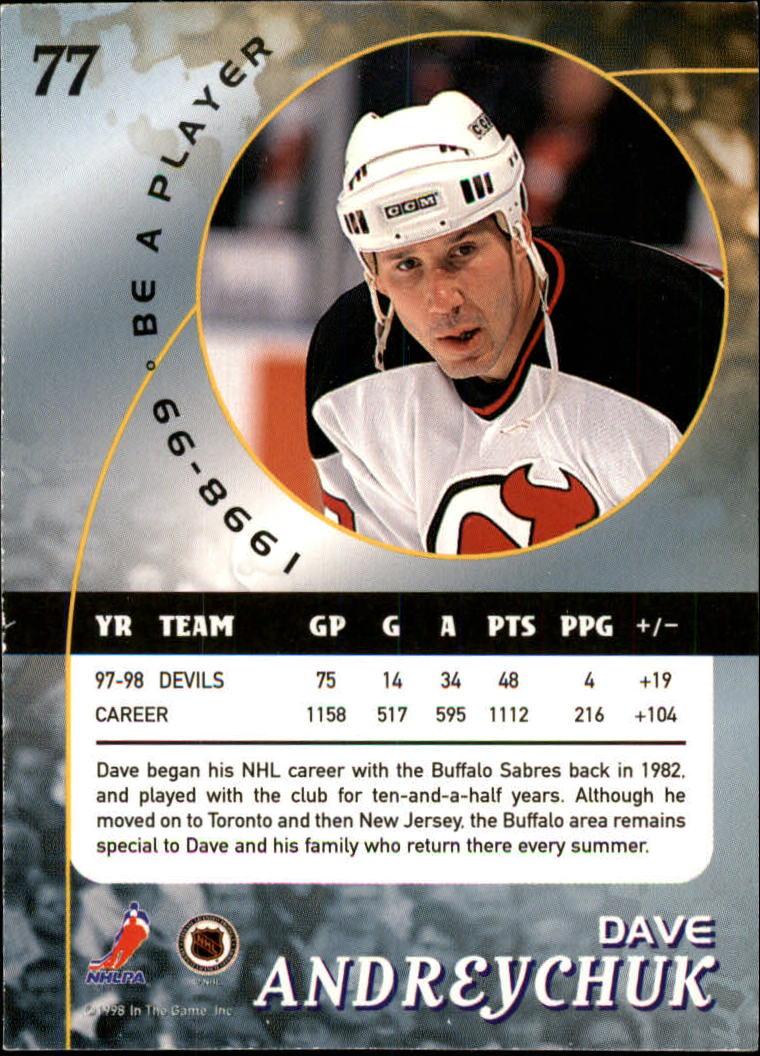 1998-99 Be A Player #77 Dave Andreychuk back image