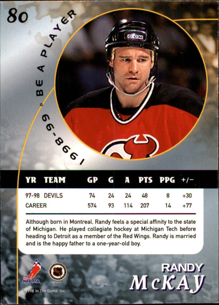 1998-99 Be A Player #80 Randy McKay back image
