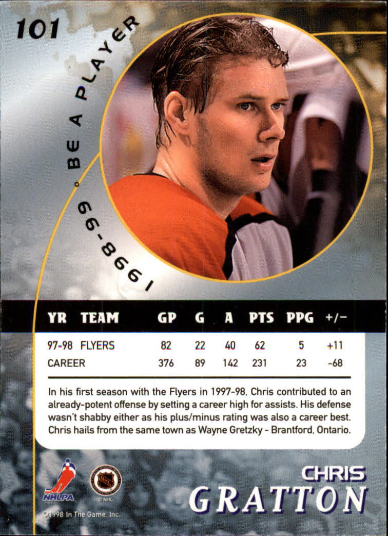 1998-99 Be A Player #101 Chris Gratton back image