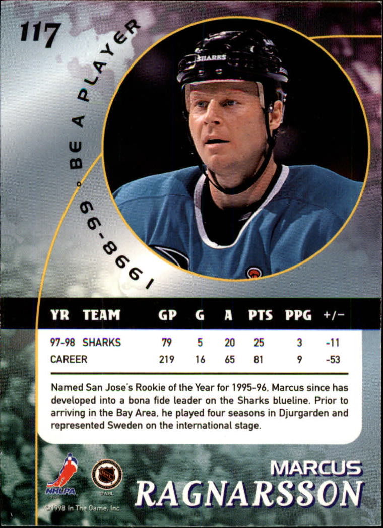 1998-99 Be A Player #117 Marcus Ragnarsson back image