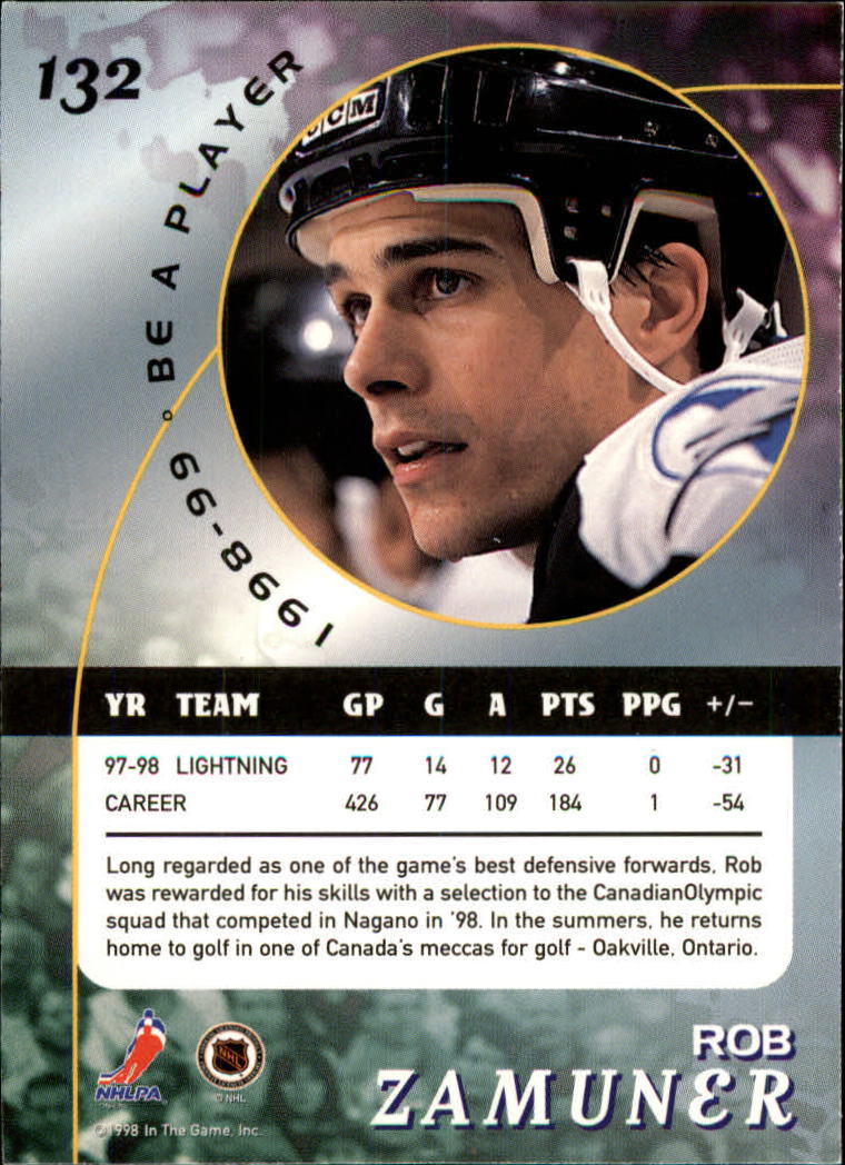 1998-99 Be A Player #132 Rob Zamuner back image