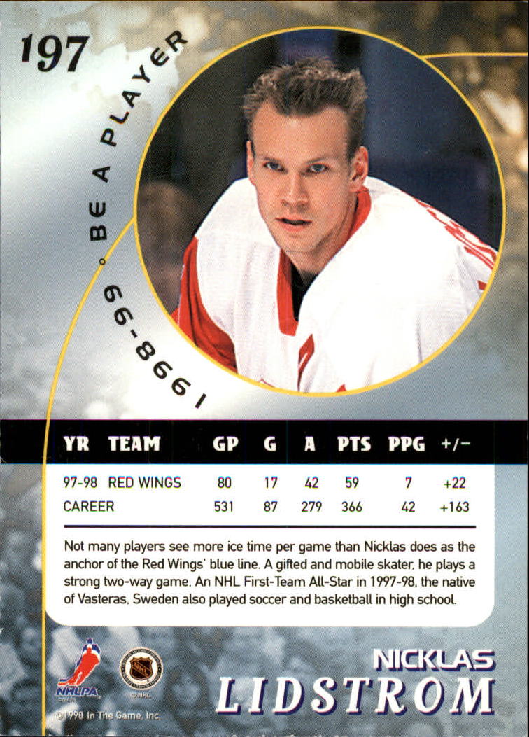 1998-99 In the Game Be A Player - #197 Nicklas Lidstrom