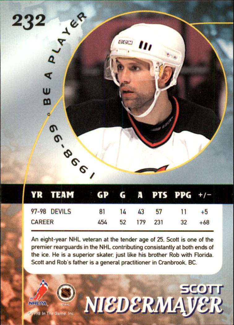 1998-99 Be A Player #232 Scott Niedermayer back image