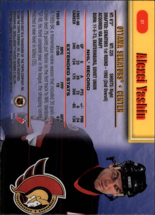 1998-99 Bowman's Best #37 Alexei Yashin back image
