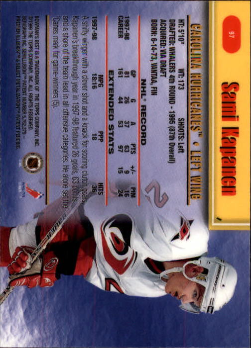 1998-99 Bowman's Best #97 Sami Kapanen back image