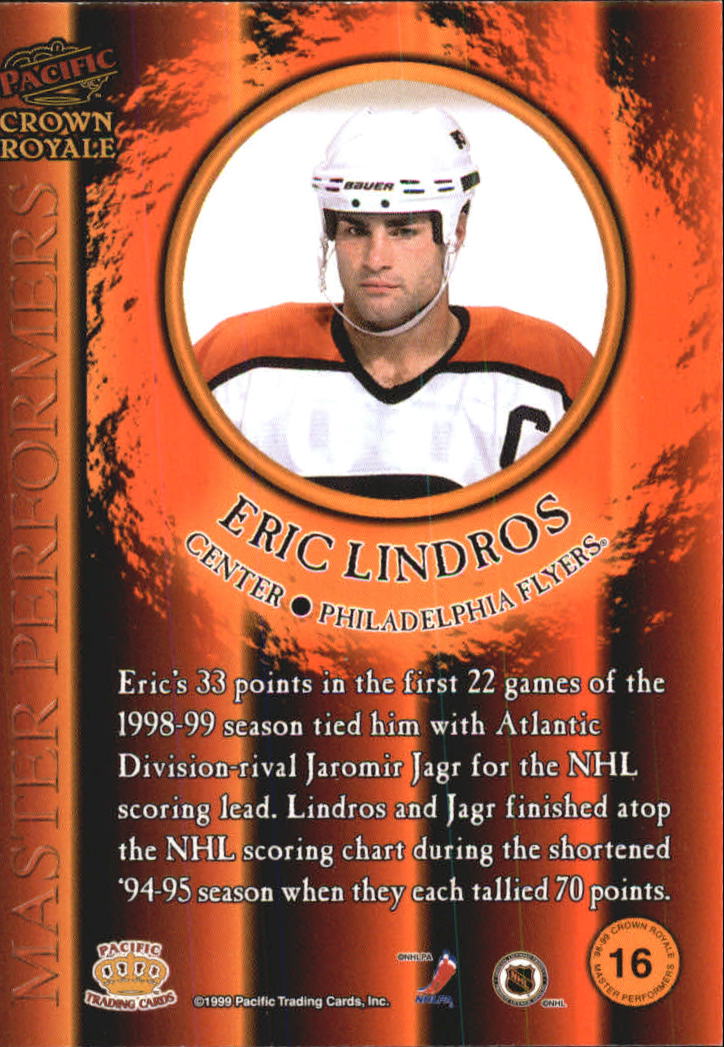1998-99 Crown Royale Master Performers #16 Eric Lindros back image