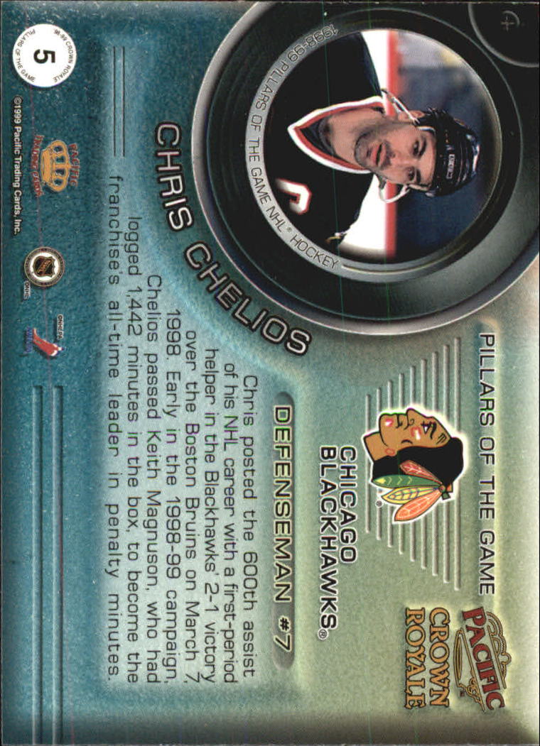 1998-99 Crown Royale Pillars of the Game #5 Chris Chelios back image