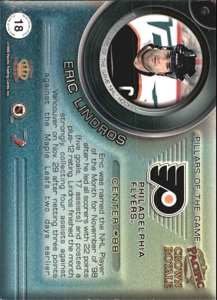 1998-99 Crown Royale Pillars of the Game #18 Eric Lindros back image