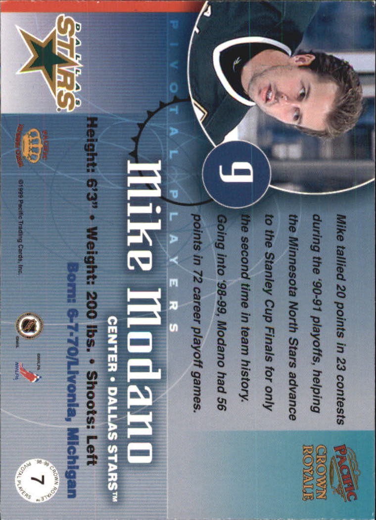 1998-99 Crown Royale Pivotal Players #7 Mike Modano back image