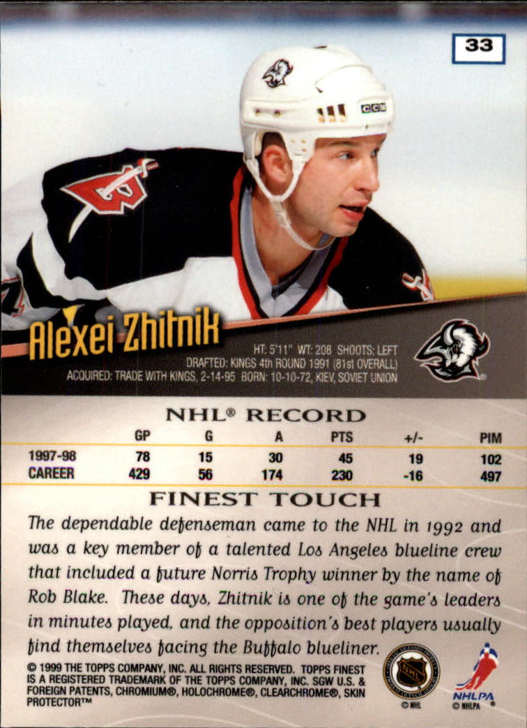 1998-99 Finest #33 Alexei Zhitnik back image