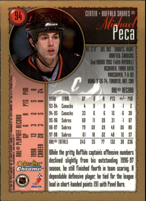 A7545- 1998-99 O-Pee-Chee Chrome Hk 1-242 +Inserts -You Pick- 15+ FREE US SHIP - Picture 83 of 263