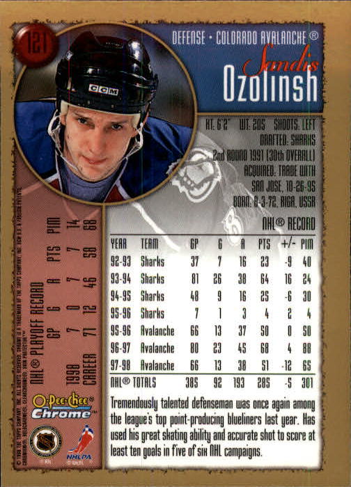 A7545- 1998-99 O-Pee-Chee Chrome Hk 1-242 +Inserts -You Pick- 15+ FREE US SHIP - Picture 101 of 263