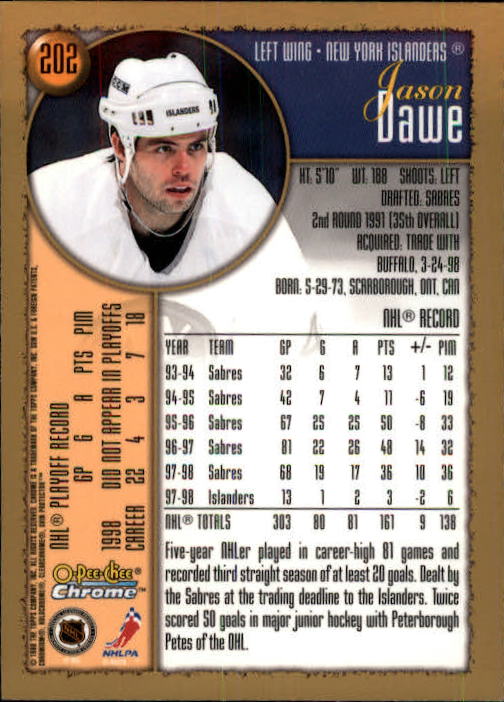 A7545- 1998-99 O-Pee-Chee Chrome Hk 1-242 +Inserts -You Pick- 15+ FREE US SHIP - Picture 177 of 263