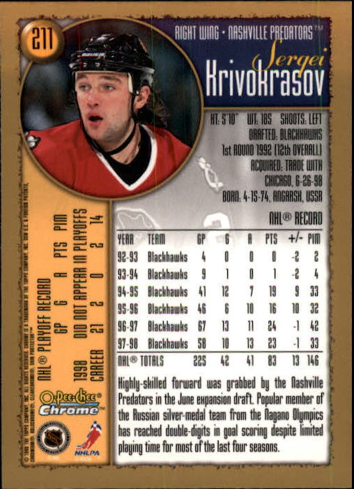 A7545- 1998-99 O-Pee-Chee Chrome Hk 1-242 +Inserts -You Pick- 15+ FREE US SHIP - Picture 183 of 263