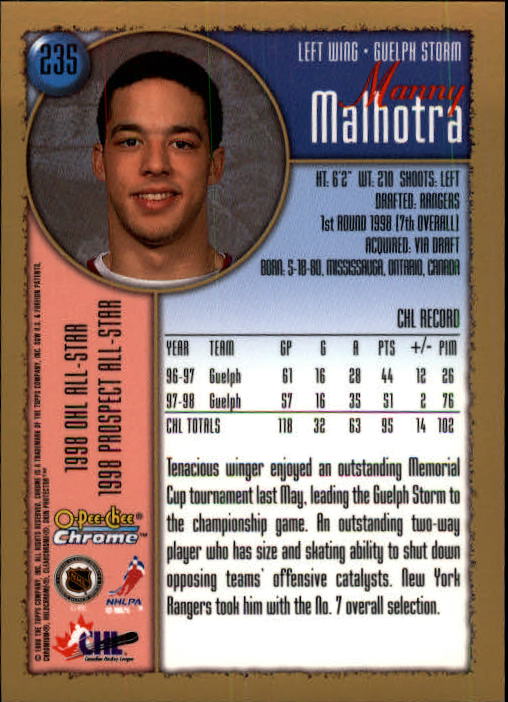 A7545- 1998-99 O-Pee-Chee Chrome Hk 1-242 +Inserts -You Pick- 15+ FREE US SHIP - Picture 205 of 263
