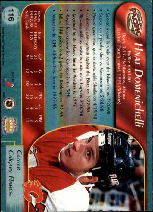 B5135- 1998-99 Pacific Hockey Cards 1-250 +Rookies -You Pick- 15+ FREE US SHIP - Picture 189 of 427