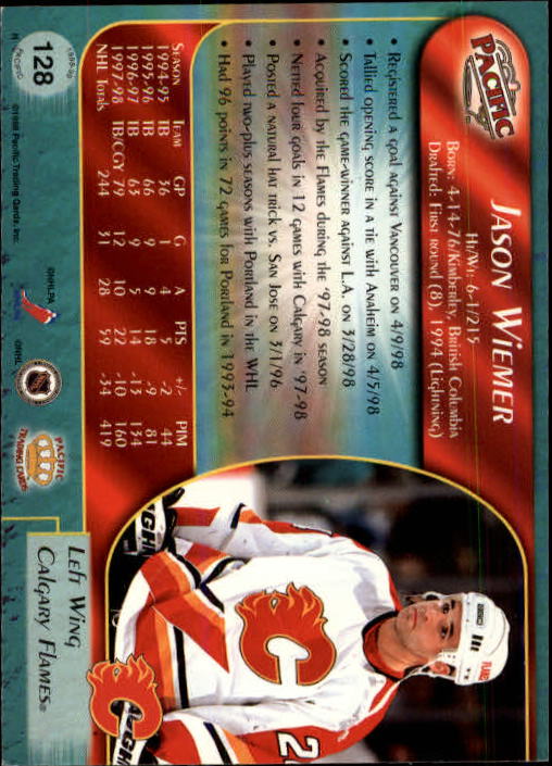 B5135- 1998-99 Pacific Hockey Cards 1-250 +Rookies -You Pick- 15+ FREE US SHIP - Picture 211 of 427