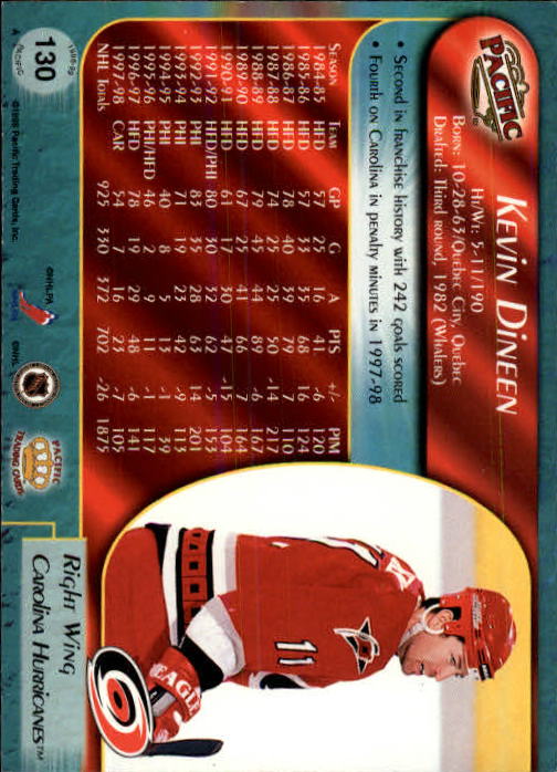 B5135- 1998-99 Pacific Hockey Cards 1-250 +Rookies -You Pick- 15+ FREE US SHIP - Picture 215 of 427