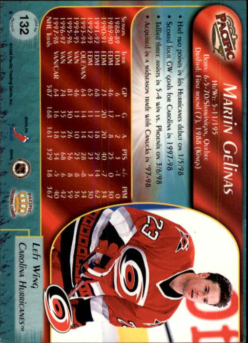 B5135- 1998-99 Pacific Hockey Cards 1-250 +Rookies -You Pick- 15+ FREE US SHIP - Picture 219 of 427