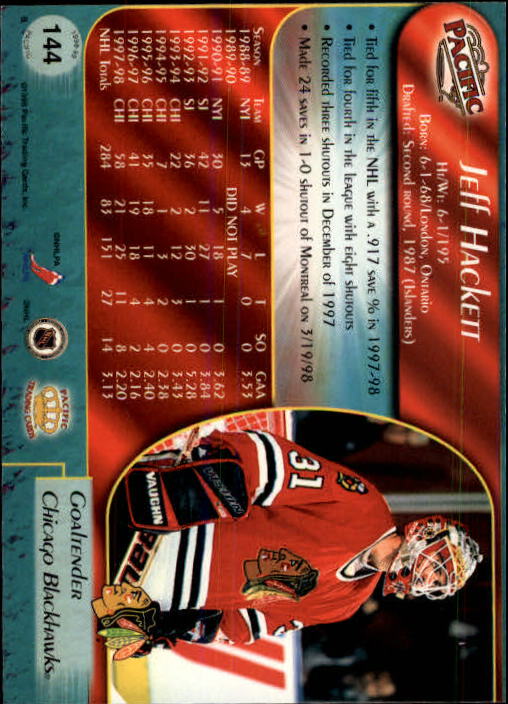 B5135- 1998-99 Pacific Hockey Cards 1-250 +Rookies -You Pick- 15+ FREE US SHIP - Picture 243 of 427