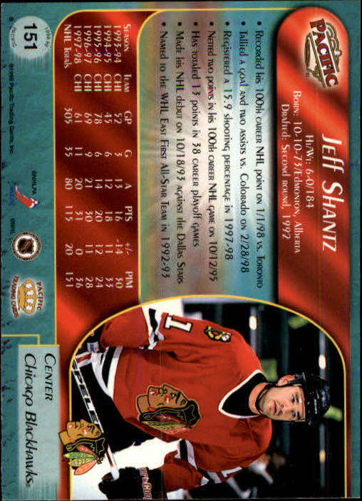 B5135- 1998-99 Pacific Hockey Cards 1-250 +Rookies -You Pick- 15+ FREE US SHIP - Picture 257 of 427
