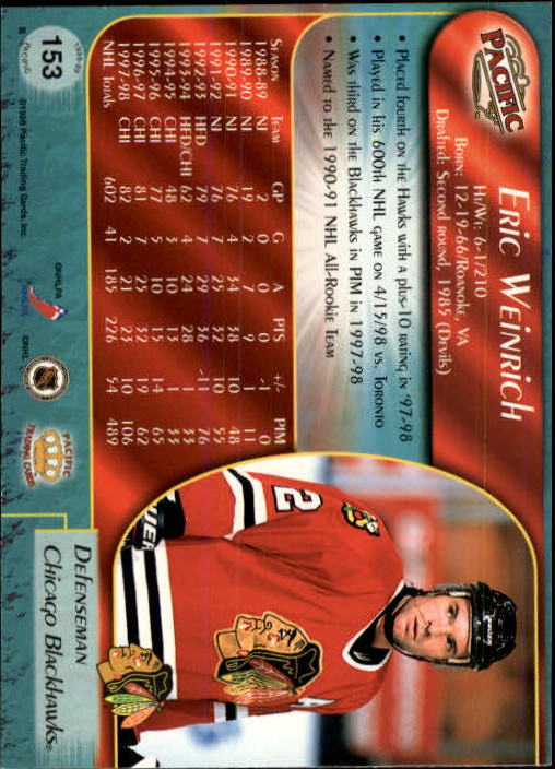 B5135- 1998-99 Pacific Hockey Cards 1-250 +Rookies -You Pick- 15+ FREE US SHIP - Picture 261 of 427