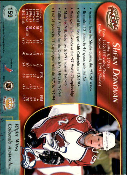 B5135- 1998-99 Pacific Hockey Cards 1-250 +Rookies -You Pick- 15+ FREE US SHIP - Picture 273 of 427
