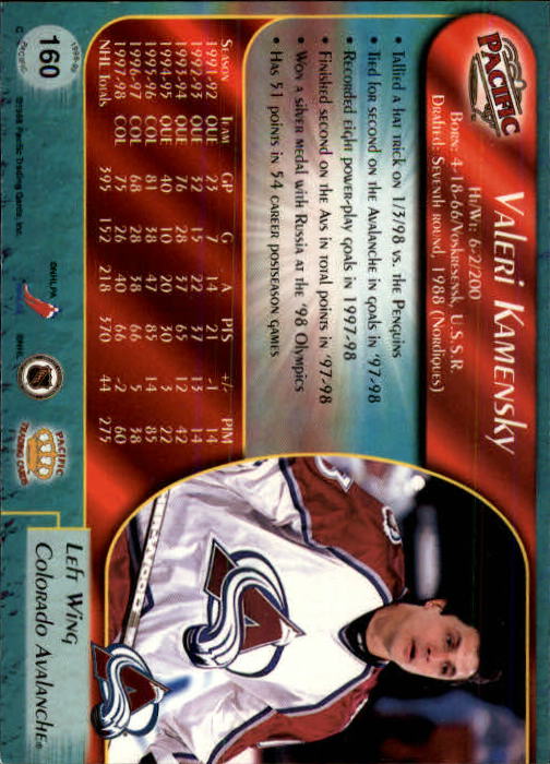 B5135- 1998-99 Pacific Hockey Cards 1-250 +Rookies -You Pick- 15+ FREE US SHIP - Picture 275 of 427