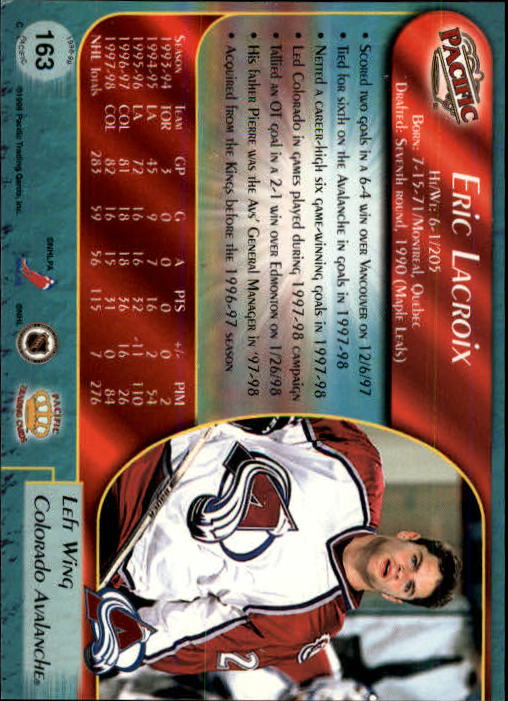 B5135- 1998-99 Pacific Hockey Cards 1-250 +Rookies -You Pick- 15+ FREE US SHIP - Picture 281 of 427