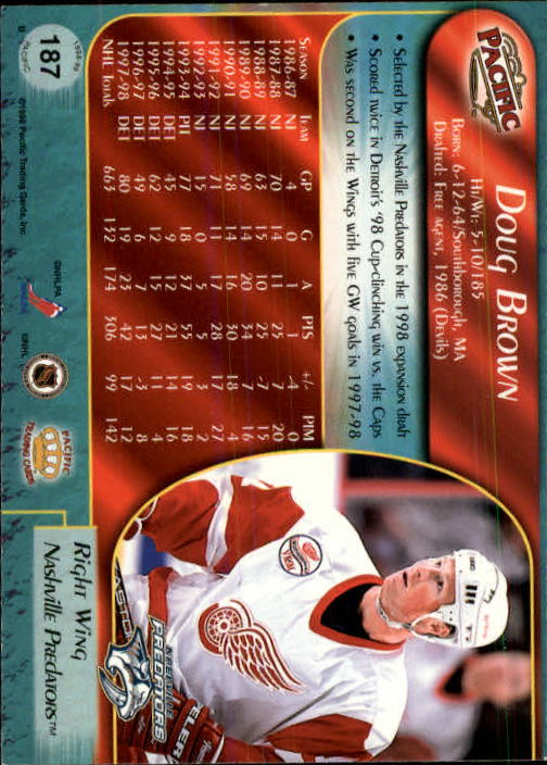 B5135- 1998-99 Pacific Hockey Cards 1-250 +Rookies -You Pick- 15+ FREE US SHIP - Picture 313 of 427