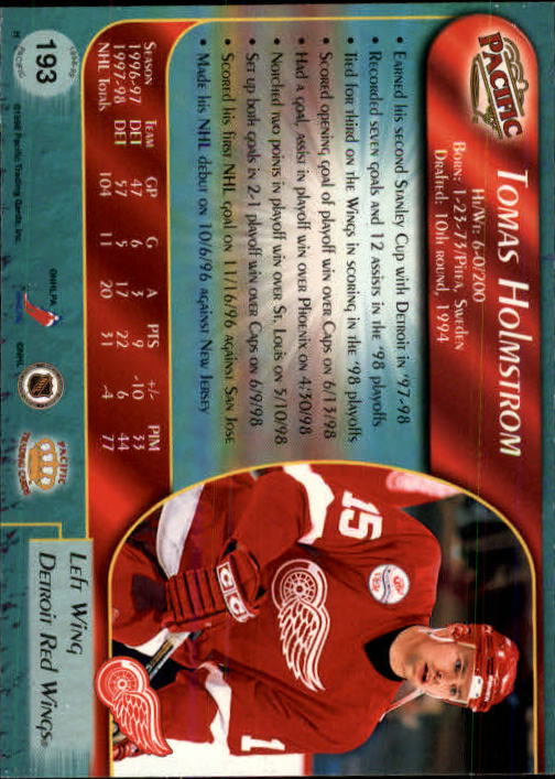 B5135- 1998-99 Pacific Hockey Cards 1-250 +Rookies -You Pick- 15+ FREE US SHIP - Picture 325 of 427
