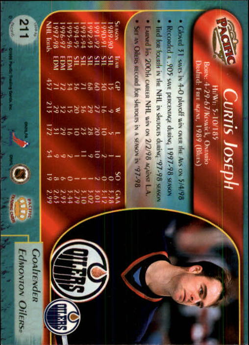 B5135- 1998-99 Pacific Hockey Cards 1-250 +Rookies -You Pick- 15+ FREE US SHIP - Picture 357 of 427