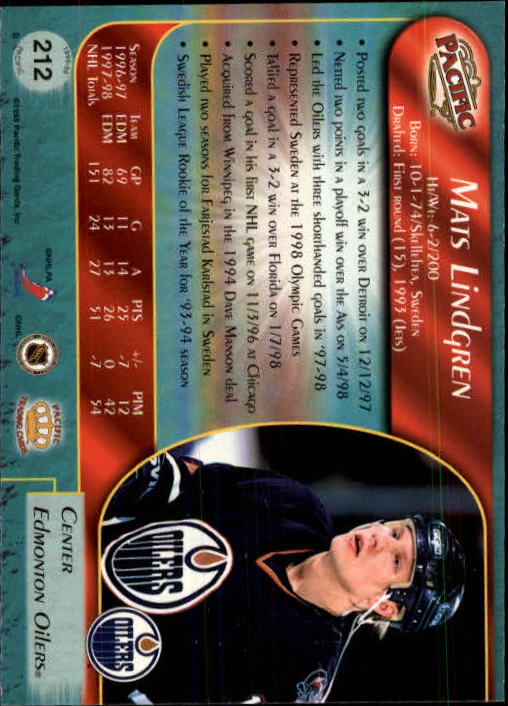 B5135- 1998-99 Pacific Hockey Cards 1-250 +Rookies -You Pick- 15+ FREE US SHIP - Picture 359 of 427