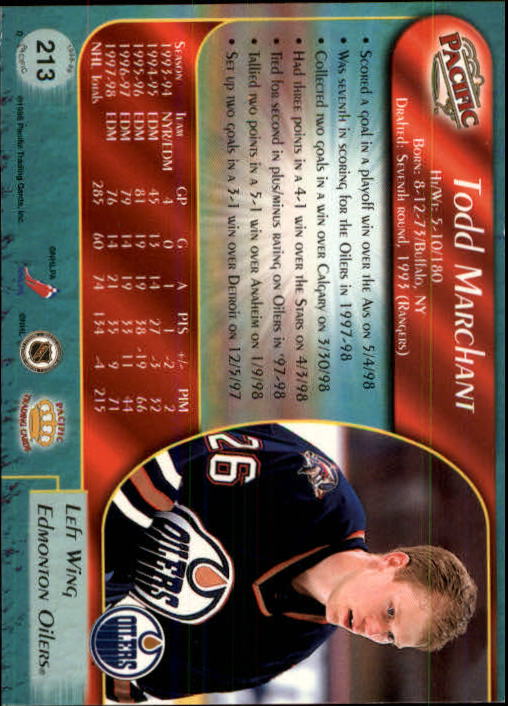 B5135- 1998-99 Pacific Hockey Cards 1-250 +Rookies -You Pick- 15+ FREE US SHIP - Picture 361 of 427