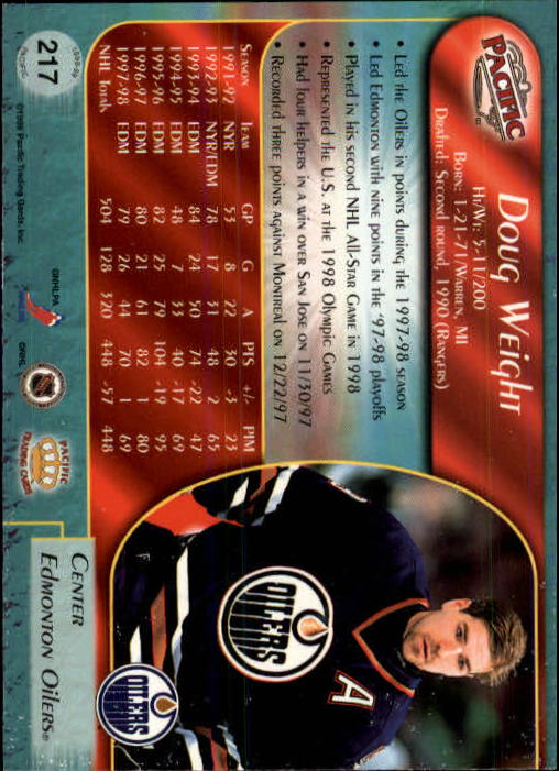 B5135- 1998-99 Pacific Hockey Cards 1-250 +Rookies -You Pick- 15+ FREE US SHIP - Picture 369 of 427