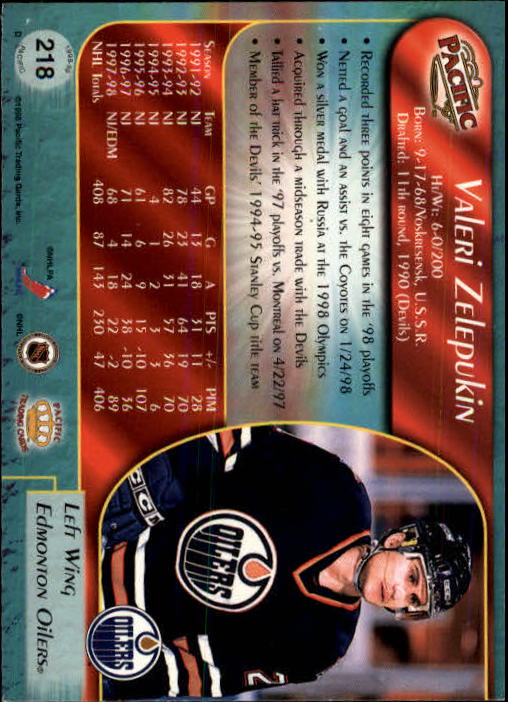 B5135- 1998-99 Pacific Hockey Cards 1-250 +Rookies -You Pick- 15+ FREE US SHIP - Picture 371 of 427