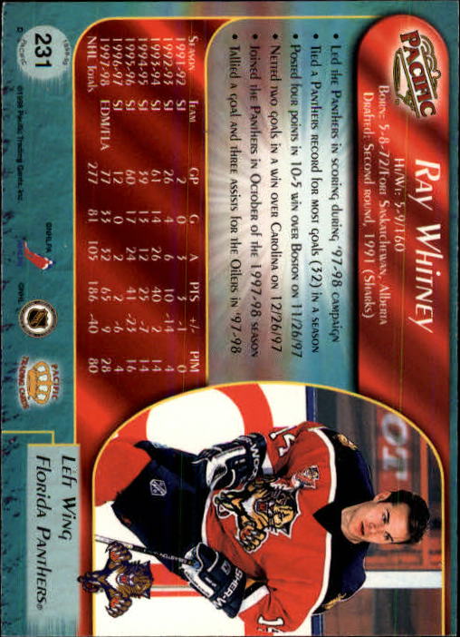 B5135- 1998-99 Pacific Hockey Cards 1-250 +Rookies -You Pick- 15+ FREE US SHIP - Picture 393 of 427