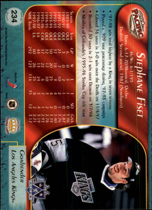 B5135- 1998-99 Pacific Hockey Cards 1-250 +Rookies -You Pick- 15+ FREE US SHIP - Picture 397 of 427