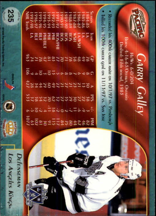 B5135- 1998-99 Pacific Hockey Cards 1-250 +Rookies -You Pick- 15+ FREE US SHIP - Picture 399 of 427