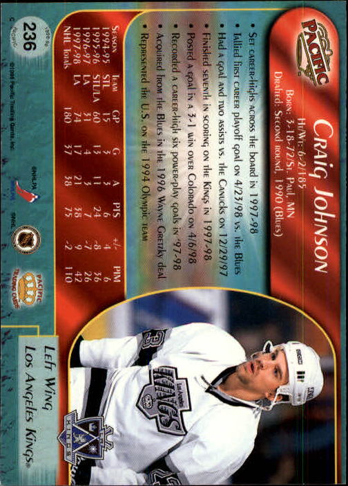B5135- 1998-99 Pacific Hockey Cards 1-250 +Rookies -You Pick- 15+ FREE US SHIP - Picture 401 of 427