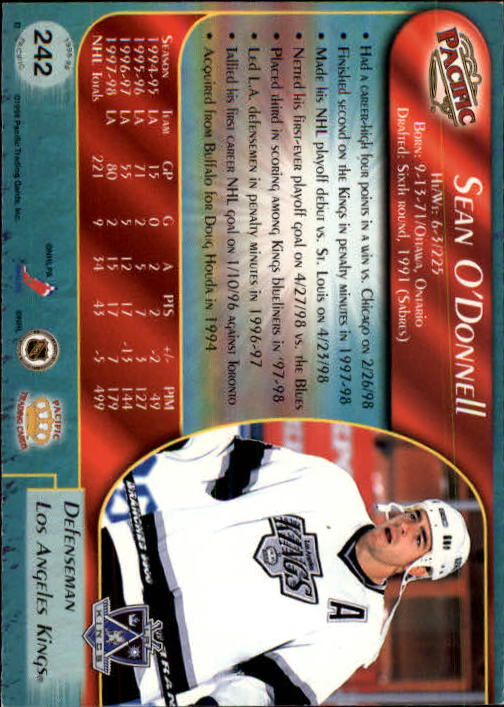 B5135- 1998-99 Pacific Hockey Cards 1-250 +Rookies -You Pick- 15+ FREE US SHIP - Picture 411 of 427