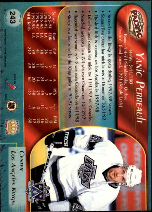 B5135- 1998-99 Pacific Hockey Cards 1-250 +Rookies -You Pick- 15+ FREE US SHIP - Picture 413 of 427