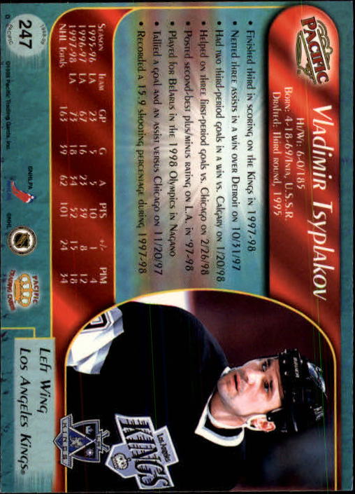 B5135- 1998-99 Pacific Hockey Cards 1-250 +Rookies -You Pick- 15+ FREE US SHIP - Picture 421 of 427