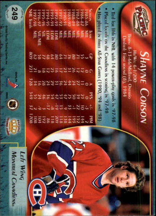 B5135- 1998-99 Pacific Hockey Cards 1-250 +Rookies -You Pick- 15+ FREE US SHIP - Picture 425 of 427