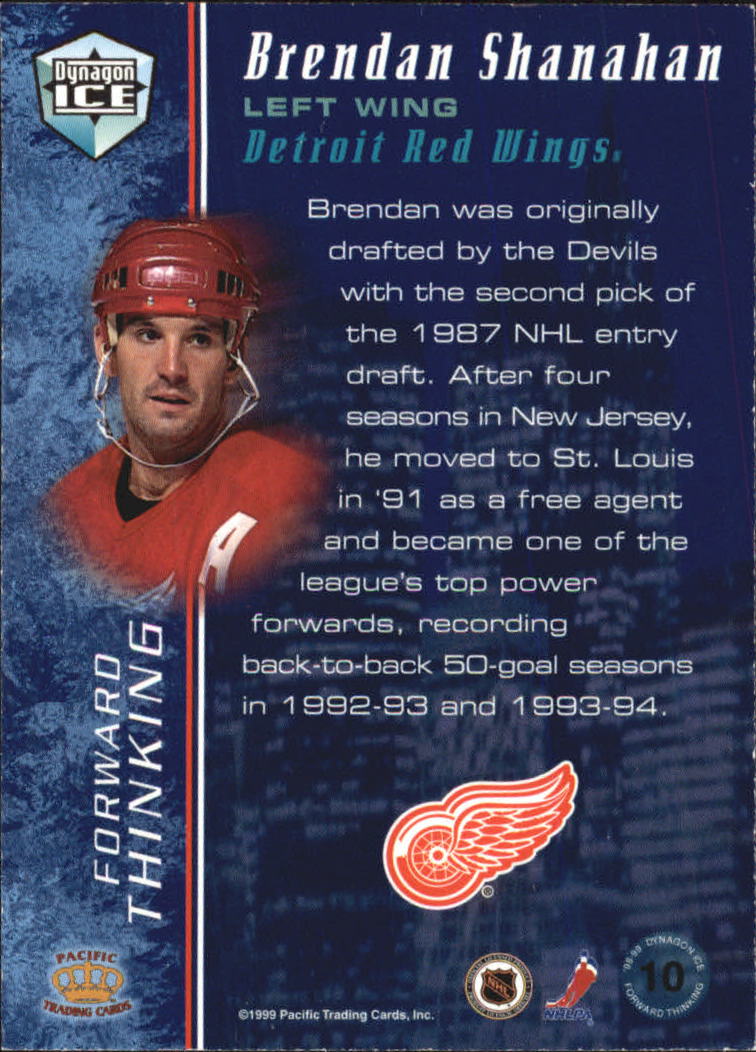 1998-99 Pacific Dynagon Ice Forward Thinking #10 Brendan Shanahan back image