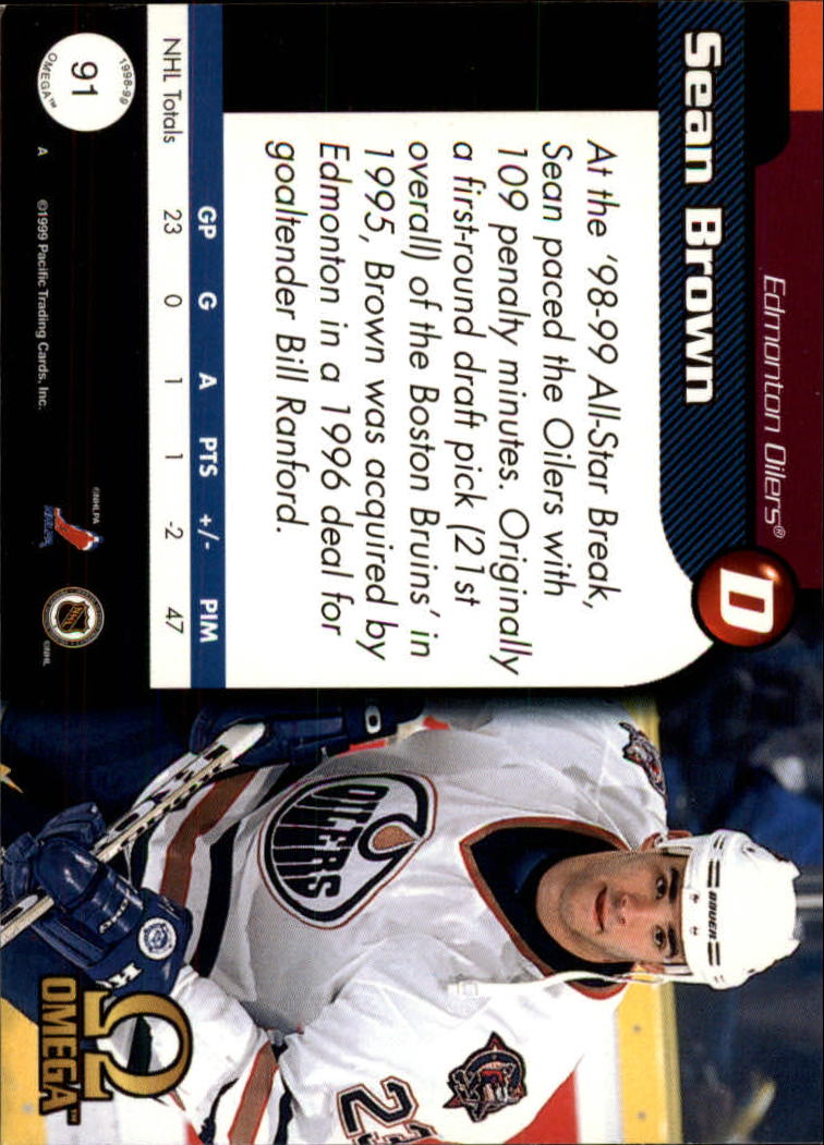 1998-99 Pacific Omega #91 Sean Brown back image