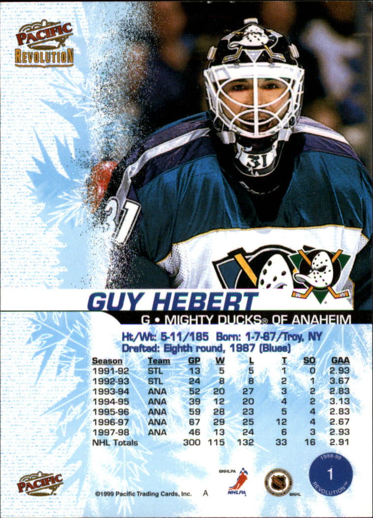 1998-99 Revolution #1 Guy Hebert back image