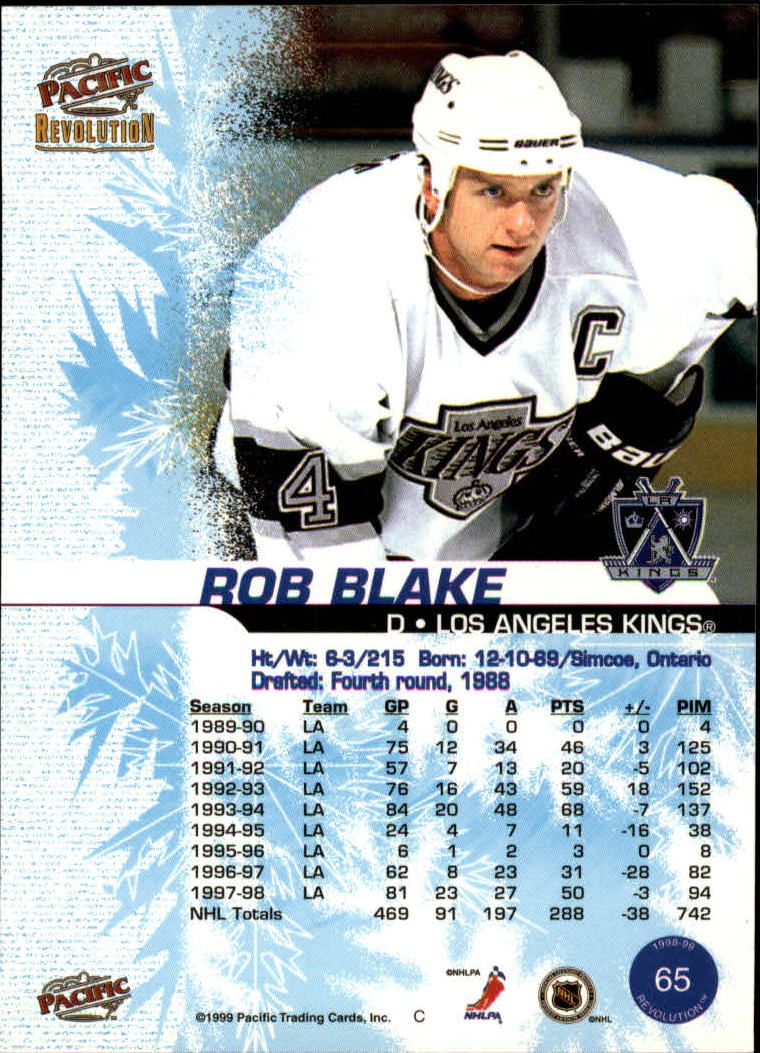 1998-99 Revolution #65 Rob Blake back image